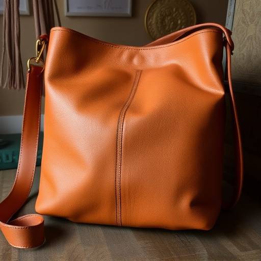 Borsa in pelle artigianale realizzata a mano a Firenze, color cuoio