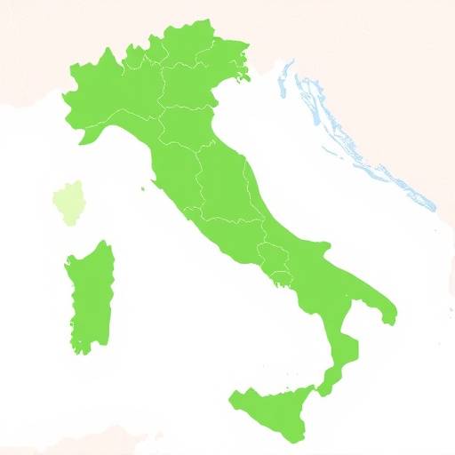 Mappa dell'Italia con le regioni evidenziate