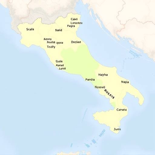 Mappa della Sicilia con province evidenziate