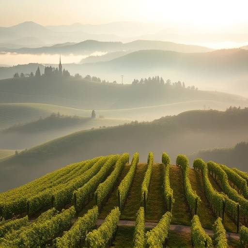 Paesaggio collinare delle Langhe con vigneti