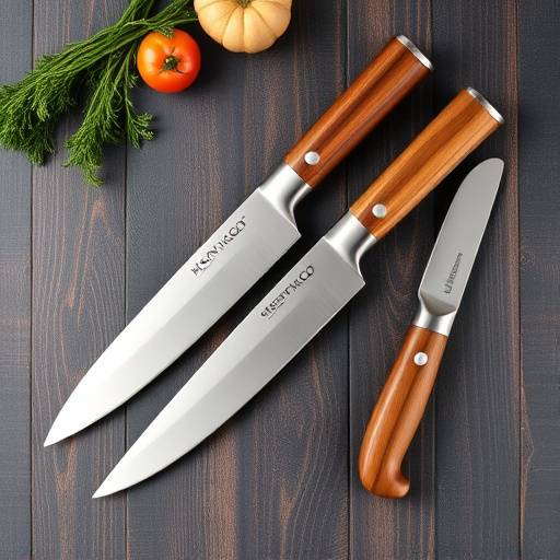 Set di coltelli artigianali di Maniago, in acciaio inox e manico in legno