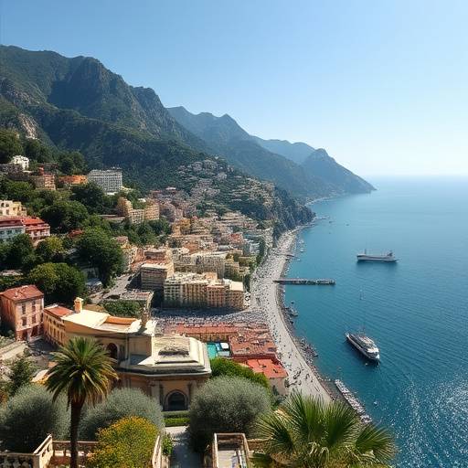 Veduta panoramica della costiera Amalfitana in Campania